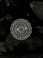 NVR Women Oxidised Silver-Plated Adjustable Finger Ring