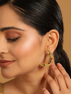 Nuyug 22K Gold Plated Pink Lunar Earrings - Distacart