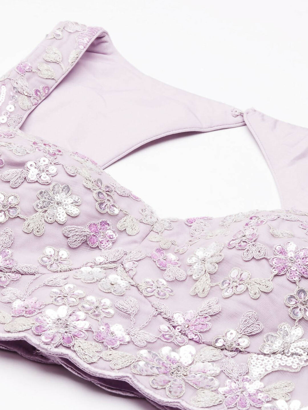 House of Panchhi Lavender Net Sequins and Zarkan embroidery Lehenga choli & Dupatta