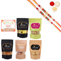 Ghasitaram Best of 6 Sweets and Snacks Combo with Pearl Beads Rakhi - Distacart