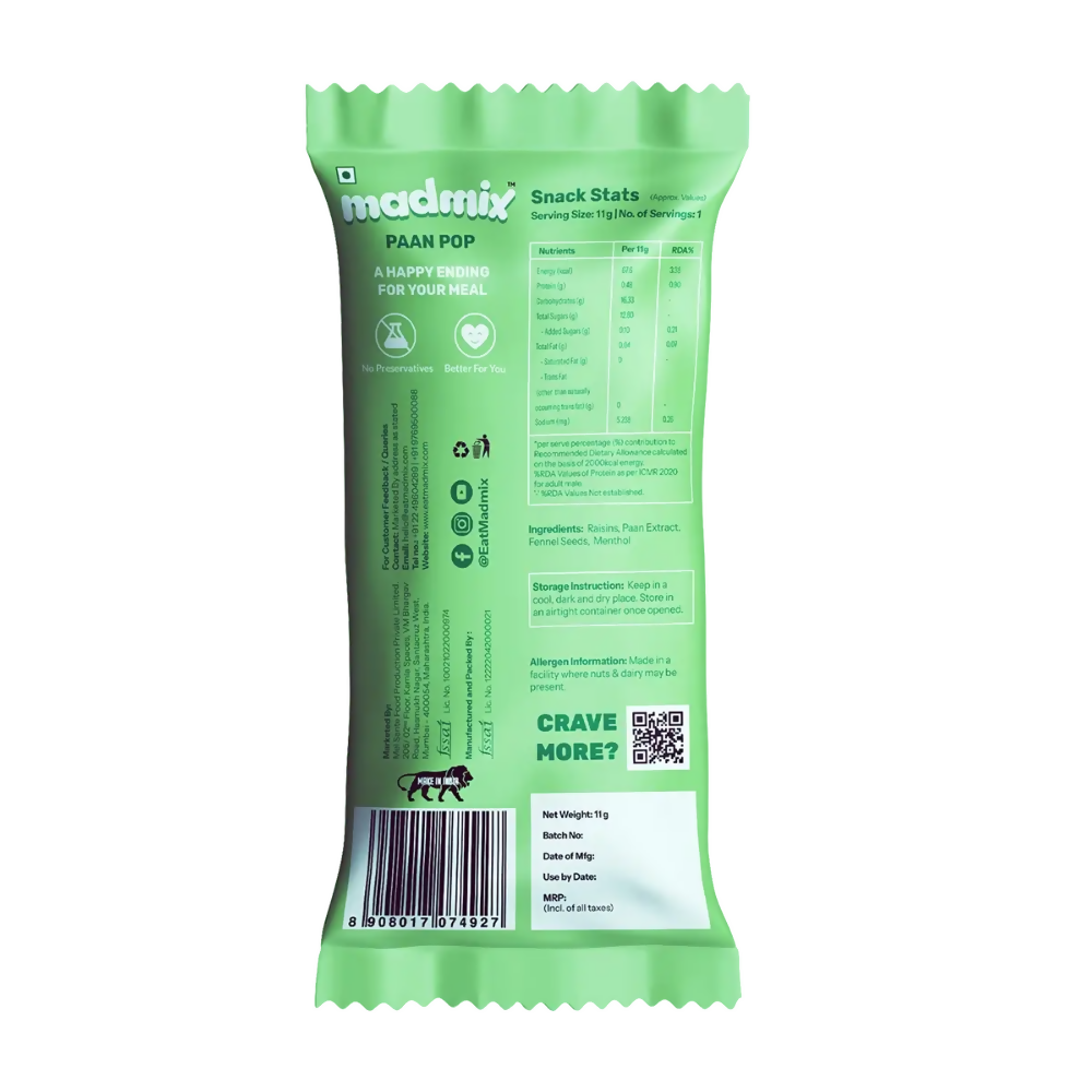 Madmix Paan Pop Raisins - Distacart