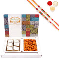 Ghasitaram Festive Box of Kaju Katli and Crunchy Cashews With 2 Pearl Beads Rakhis - Distacart