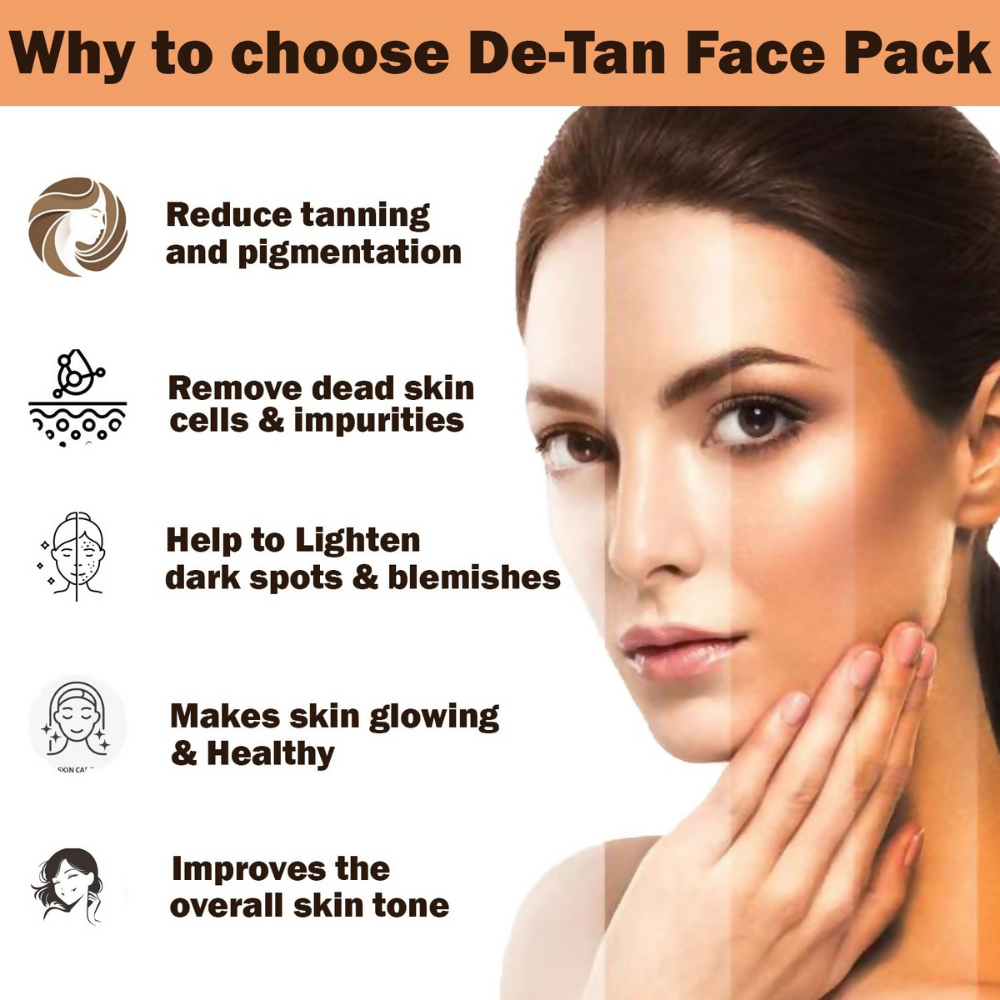 Our Cares D-TAN Face Pack for Instant Tan Removal & Sun Damage Protection