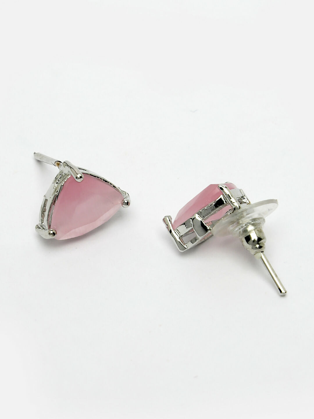 NVR Women's Pink Artificial Stones Studded Handcrafted Jewellery Set