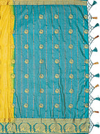 Mimosa Women's Yellow Mysore Silk Crepe Saree With Blouse
