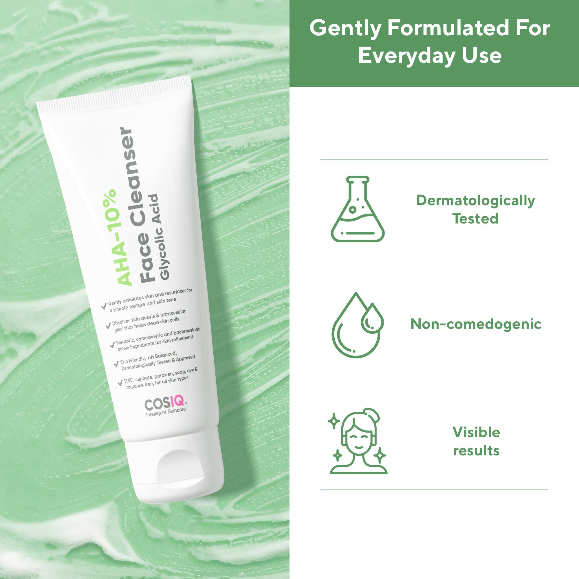 Cos-IQ AHA Glycolic Acid 10% Face Cleanser