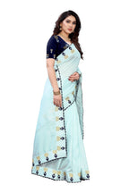 Vamika Sky Blue Dola Silk Embroidery Saree (GITIKA SKY BLUE) - Distacart