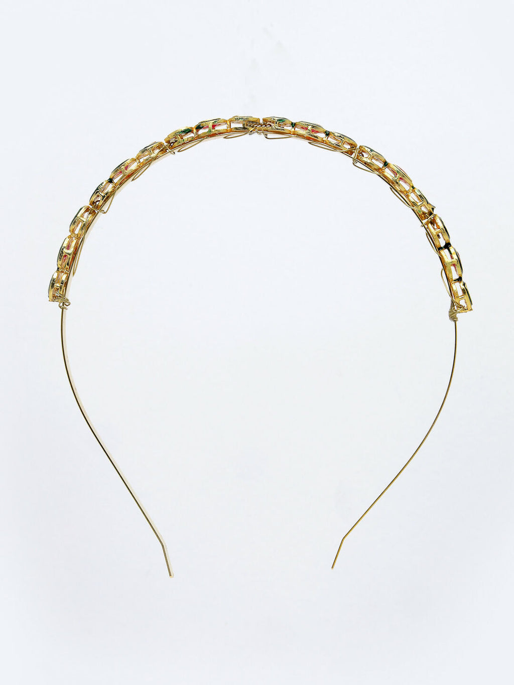 NVR Women's Multi colour Kundan Gold-Polished Embellished Hairband