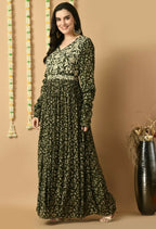 Joban Fashion Green Chinnon Kurta Set