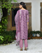Vaasva Women's Chanderi Printed Suit Set With Pant And Printed Dupatta