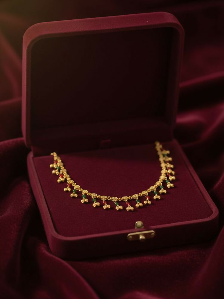 NVR Women Gold Plated Multicolour Minimal chain - Distacart
