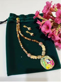 Joban Fashion Women Multi Lord Radha Krishna Tanjore Painting Pendant Beading Necklace - Distacart