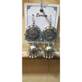 Lord Ganesh Design on Earrings With Hanging Jhumkas And Pearls