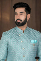 Joban Fashion Men's Green Woven Jacquard Kurta with Pyjama