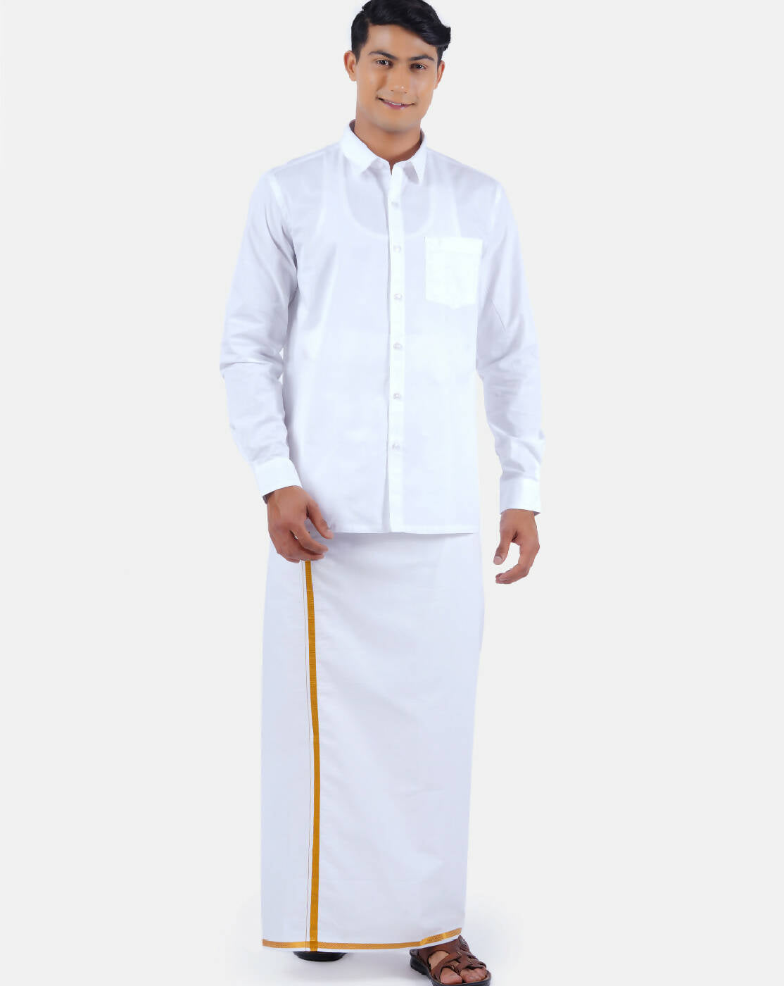 Ramraj Cotton Mens 100 % Cotton Viceroy Full Sleeve White Shirt