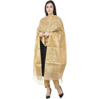 A R SILK VNS Jaal Fancy Dupatta Golden Color Dupatta or Chunni