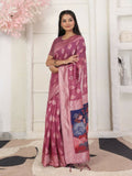 Shree Shyam Fashion Linen Cotton Pink Saree - Distacart