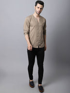 Even Apparels Beige Pure Cotton Round Neck Slit Men's Kurta - Distacart