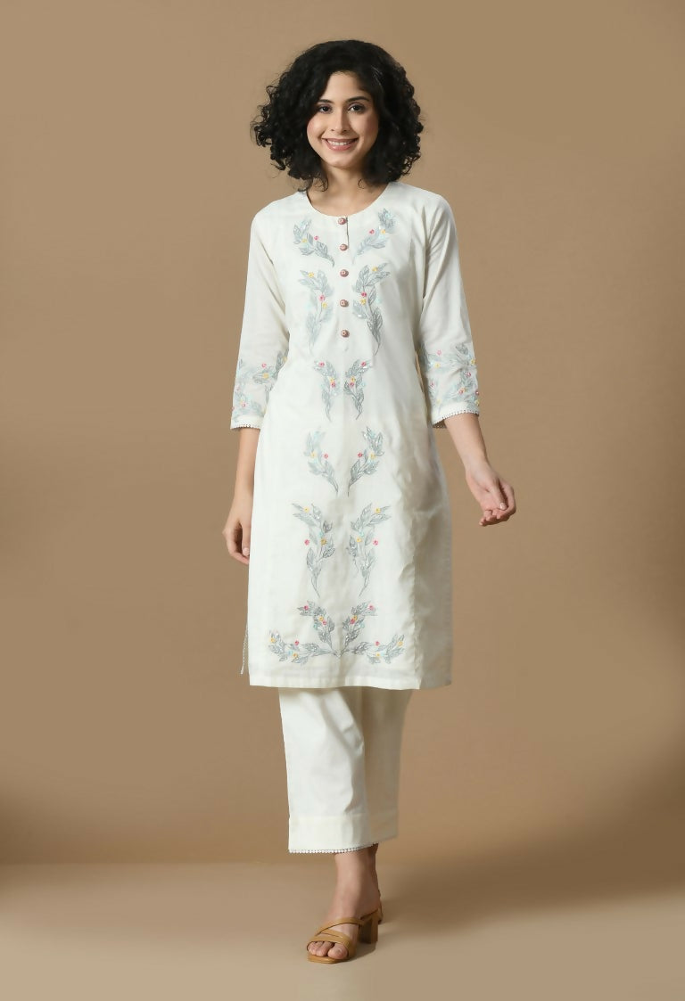 Joban Fashion White Cotton Kurta Set