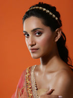 Gold-Plated Green Kundan Head Jewellery - Ruby Raang - Distacart