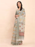 Shree Shyam Fashion Linen Cotton White Saree - Distacart