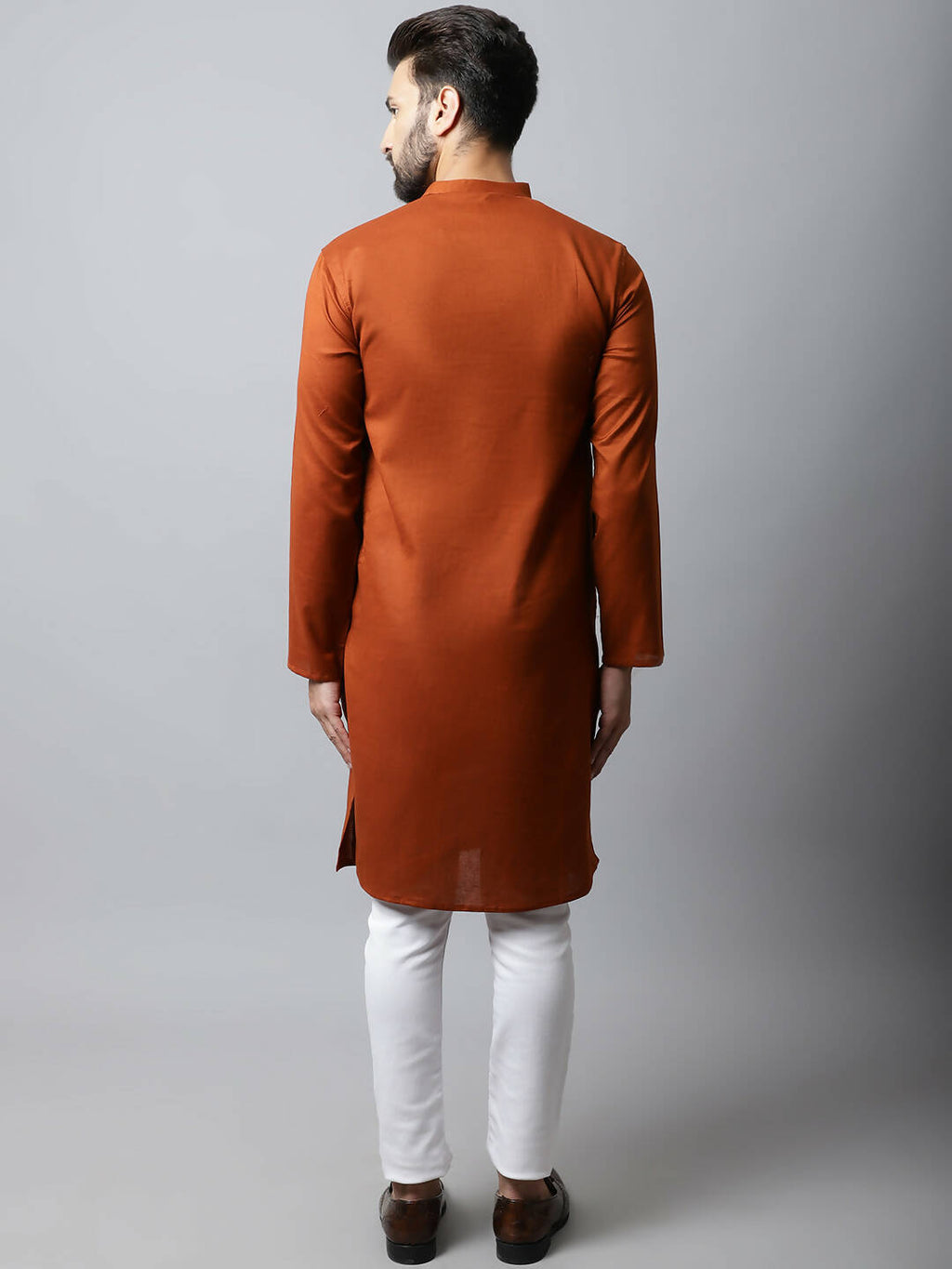 Even Apparels Brown Color Pure Cotton Men's Kurta With Side Placket (SLD1137) - Distacart