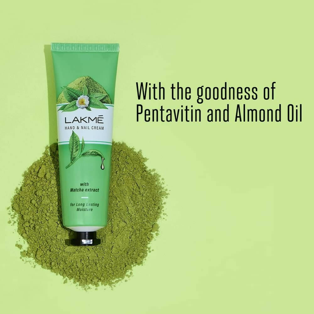 Lakme Hand & Nail Cream With Matcha, Pentavitin And Almond Oil