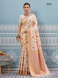 Shree Shyam Fashion Cream Silk Saree - Distacart