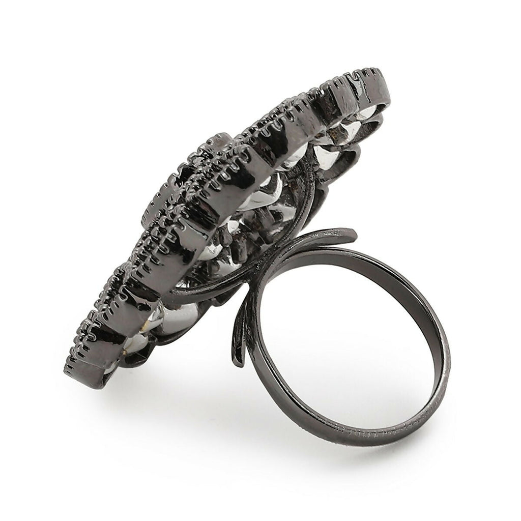 Kundan Over sized Ring- Ruby Raang