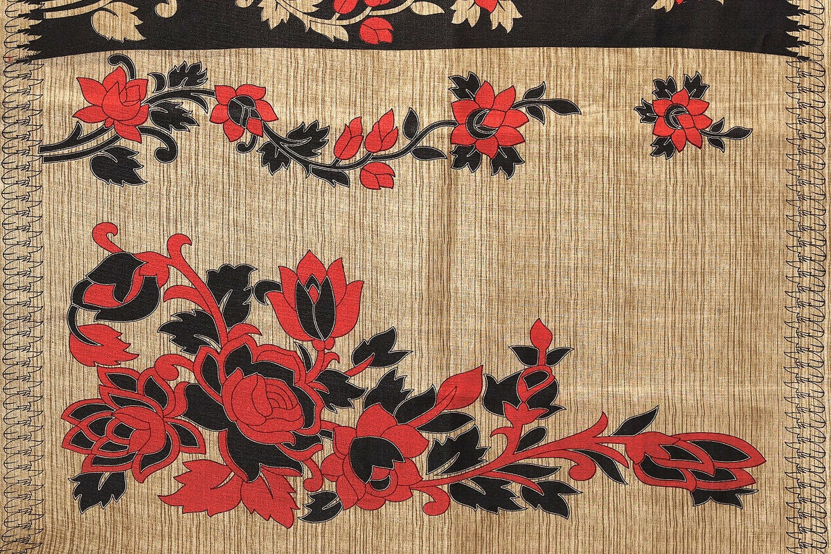 Vamika black Printed Art Silk Saree