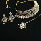Mominos Fashion Johar Kamal Traditional Rajwadi Design Heavy Golden Colour Necklace Set - Distacart