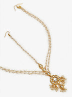 Gold-Plated White Kundan Studded Matha Patti - Ruby Raang - Distacart