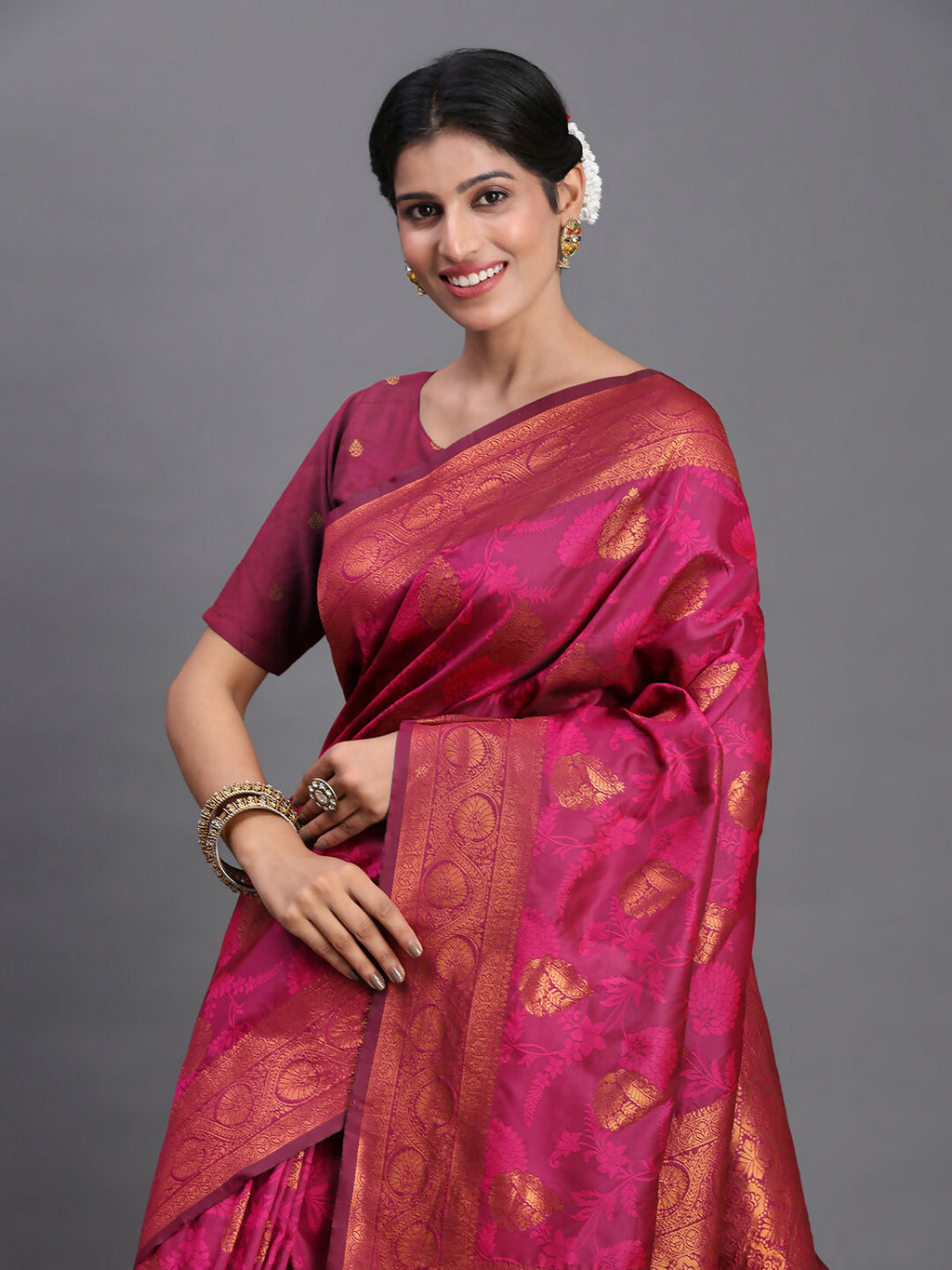 Shree Shyam Fashion Silk Pink Saree - Distacart