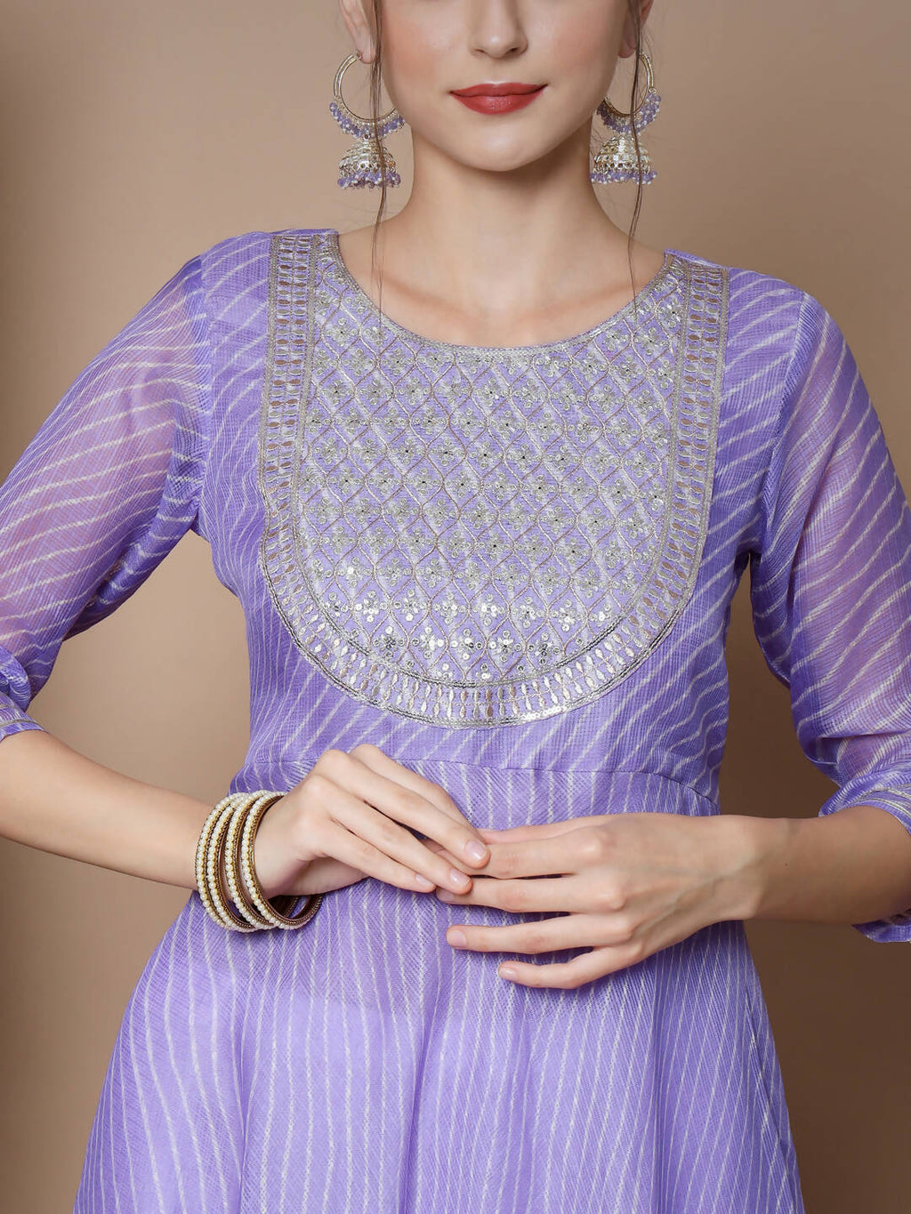 Myshka Women's Purple Anarkali Kurta
