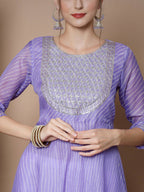 Myshka Women's Purple Anarkali Kurta