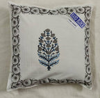 The Decor Nook Grey Floral Pattern With Grey Border Cushion Cover