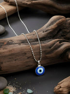 NVR Unisex Silver Plated Evil Eye Pendant with Chain - Distacart