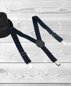 Manet Boys Solid Suspenders - Navy Blue