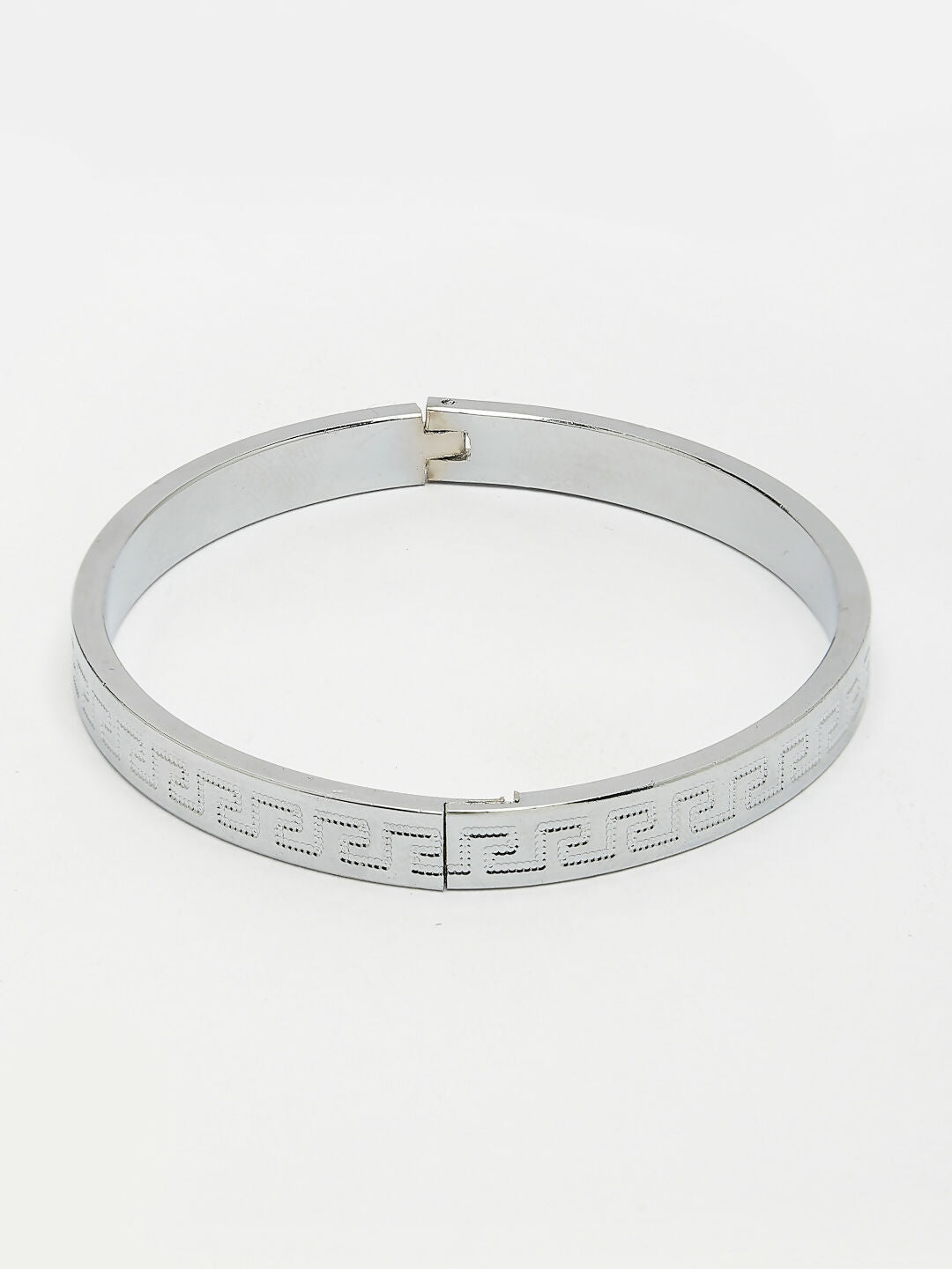 NVR Men's Silver-Plated Stainless Steel Kada Bracelet - Distacart