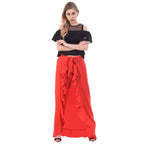 Asmaani Red Color Plain Ruffle Palazzo