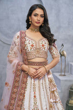 Kesar Fab Purple Silk Embroidered Lehenga