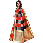 Vamika Banarasi Jaquard Red Weaving Saree (Banarasi 28)