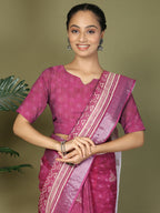 Shree Shyam Fashion Cotton Purple Saree - Distacart
