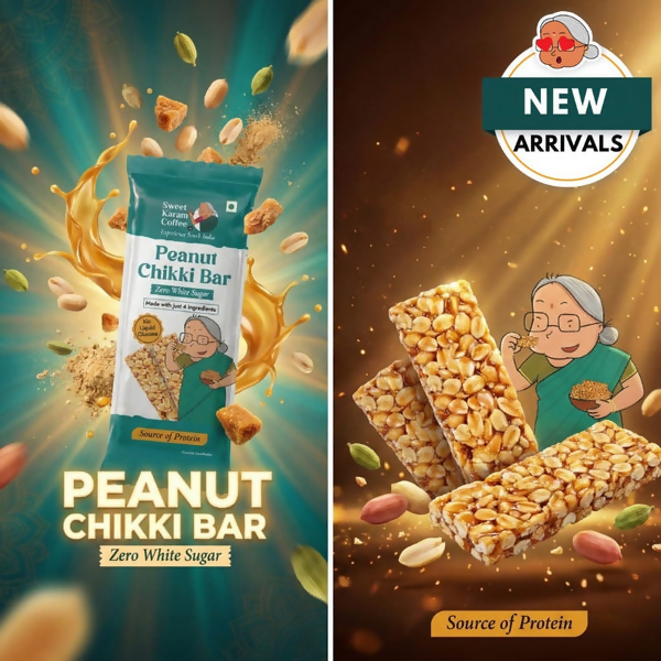 Sweet Karam Coffee Peanut Chikki Bar (Zero White Sugar) - Distacart