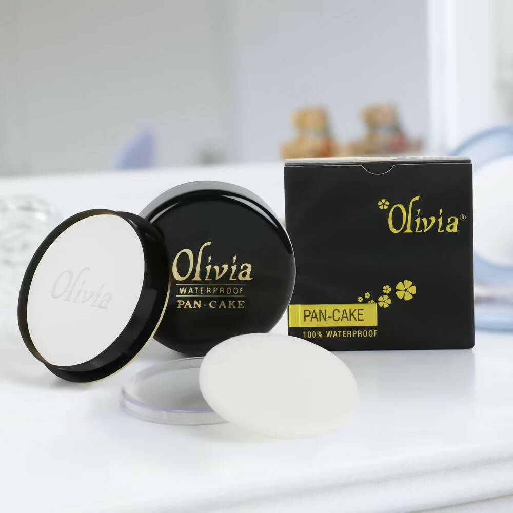 Olivia Waterproof Pan-Cake Foundation - White - Distacart