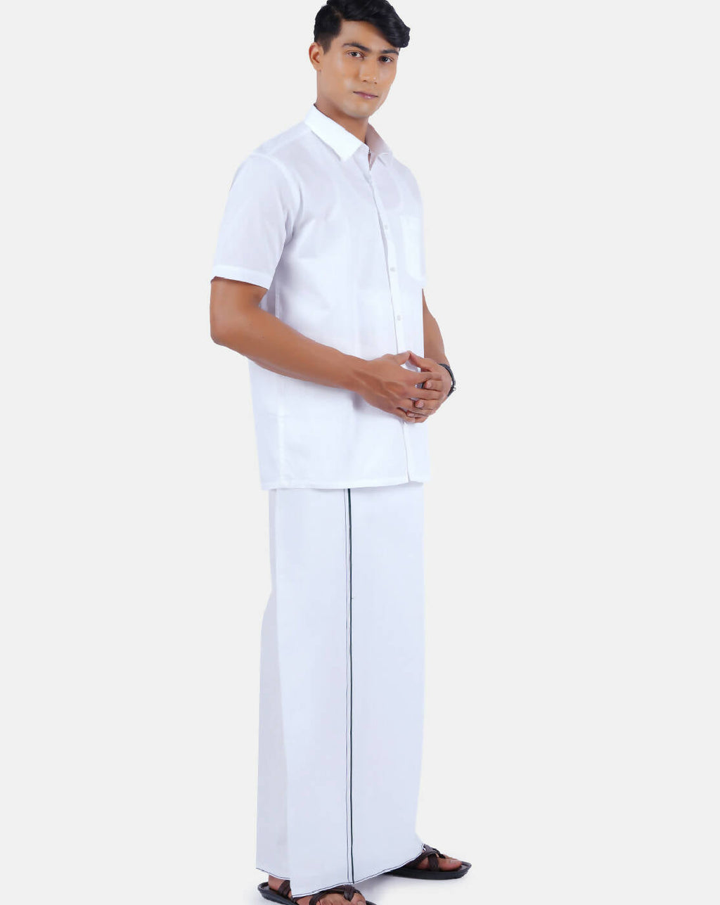 Ramraj Cotton Mens 100% Cotton Half Sleeve White Shirt