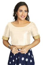 Aastha Fashion Women's Off White Art Silk Designer Traditional Readymade Blouse