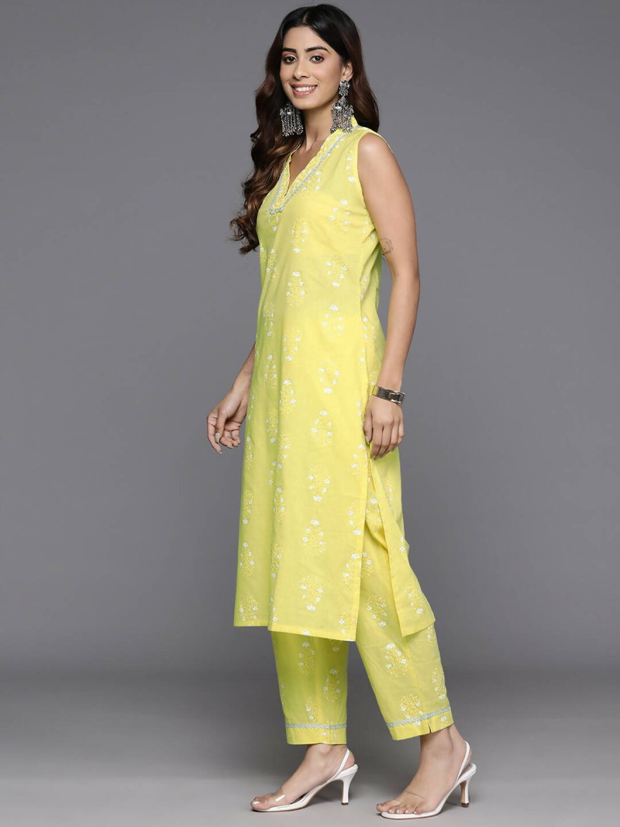 Ahalyaa Women's Traditional wear Kurta Set - Yellow