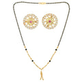 AanyaCentric Gold Plated Short Mangalsutra Set with Earrings - Distacart