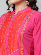 Ahalyaa Womens Pink Crepe Printed Kurta Pant Set - Distacart